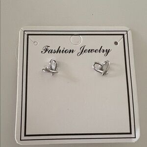 Sterling silver heart earrings new in box marked 925